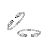 AB-1261-S Sterling Silver Bangle With Plain Silver Jewelry Bali Designs Inc